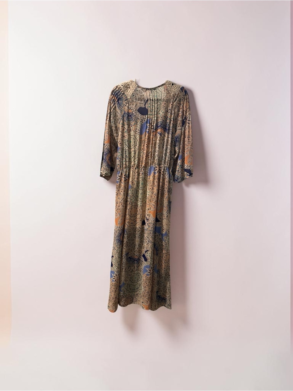 DR2 Daniel Rainn Boho Paisley Floral Maxi Peasant Dress Large L Multicolor - Picture 5 of 5